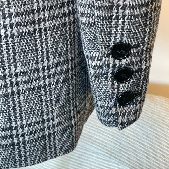Reformation Women Plaid Double Breasted Blazer Gray Black Sz Medium - Picture 10 of 10